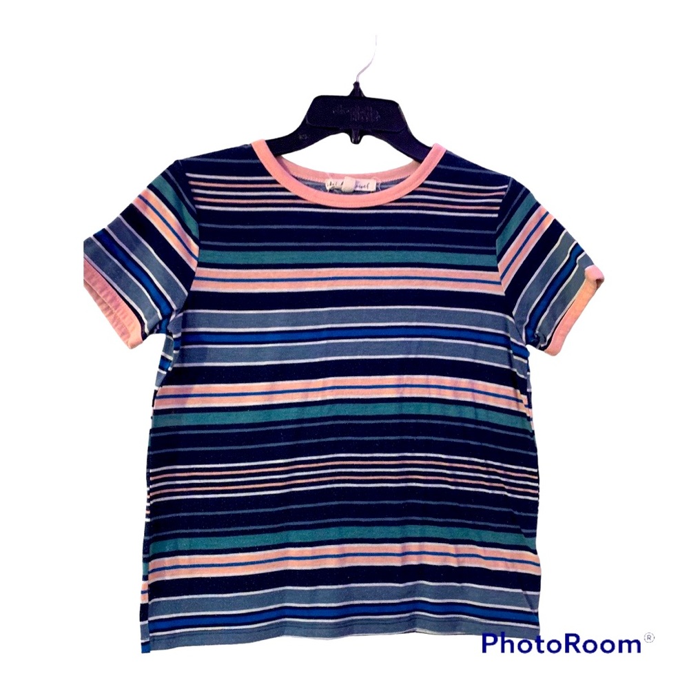 Vintage style multi color striped top